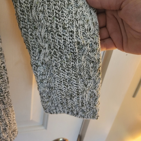 J Jill  white heathered cable knit cotton sweater beachy summer size medium - Picture 4 of 9